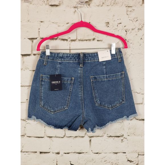 5-Pocket Frayed High Rise Denim Shorts - Picture 4 of 4